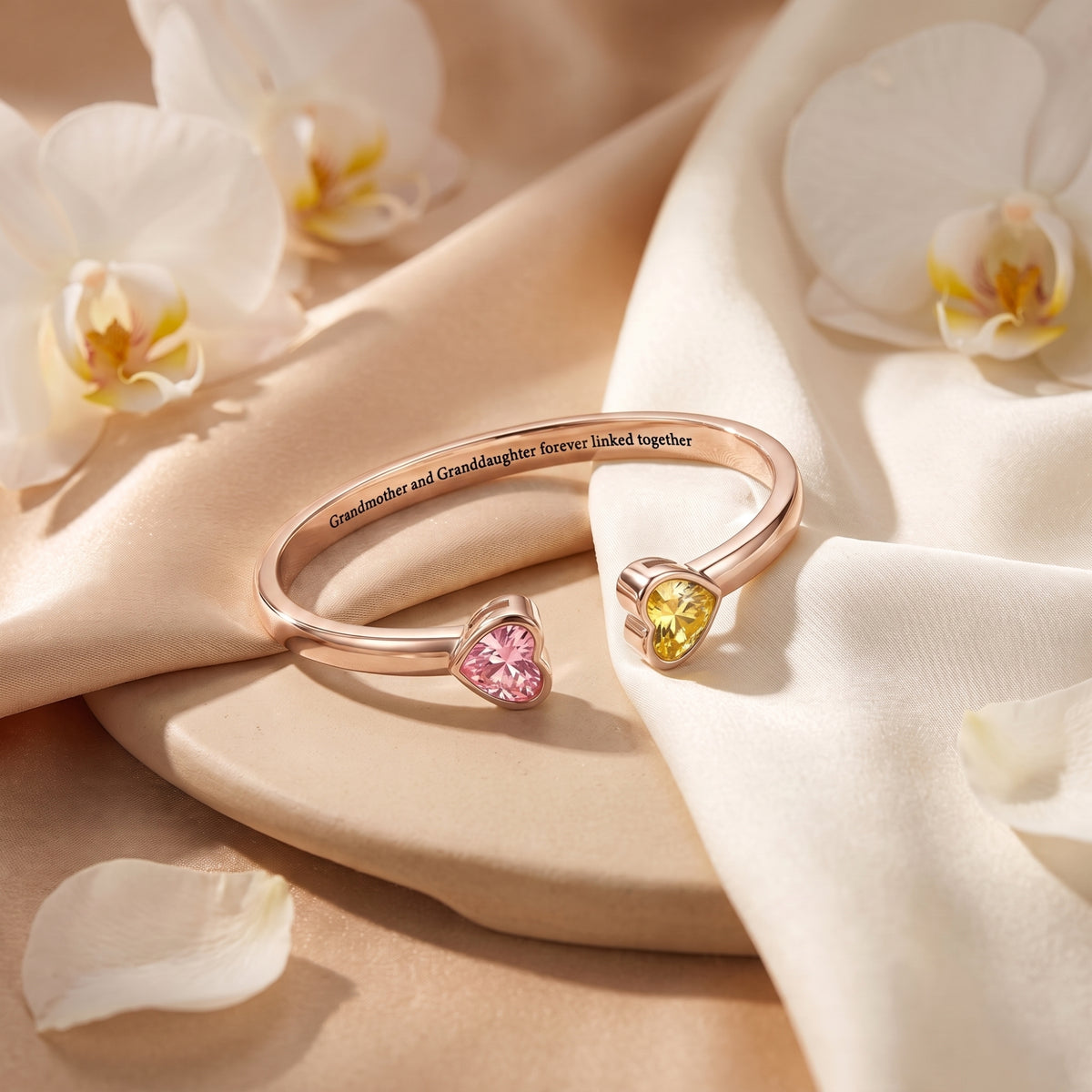 The Linked Heart Cuff Bracelet