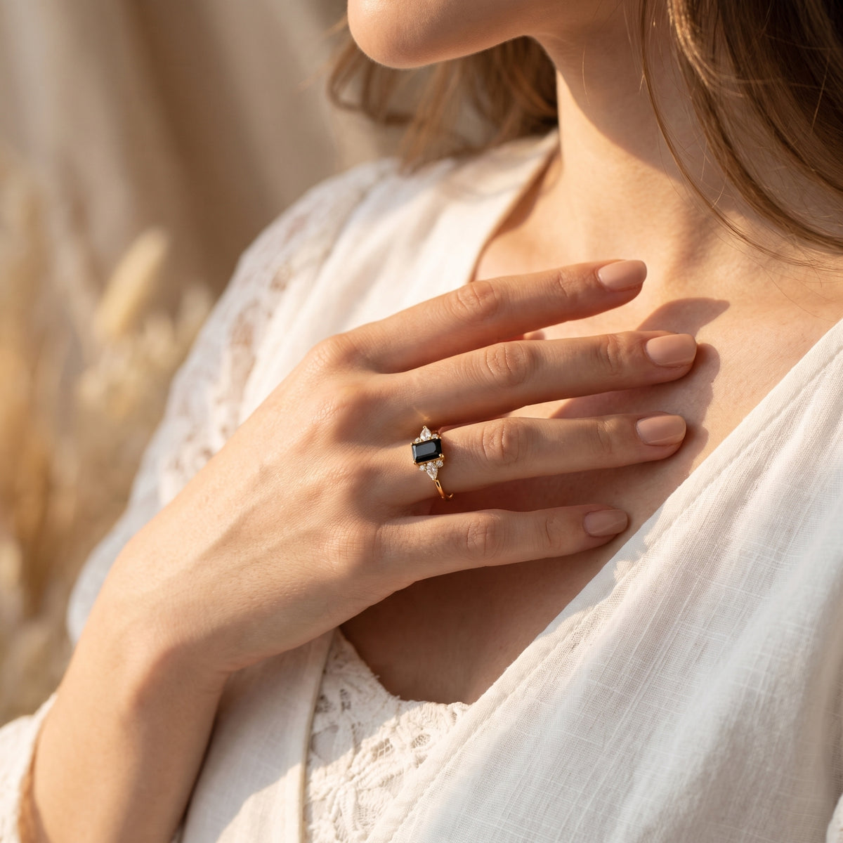 The Black Emerald Cluster Ring