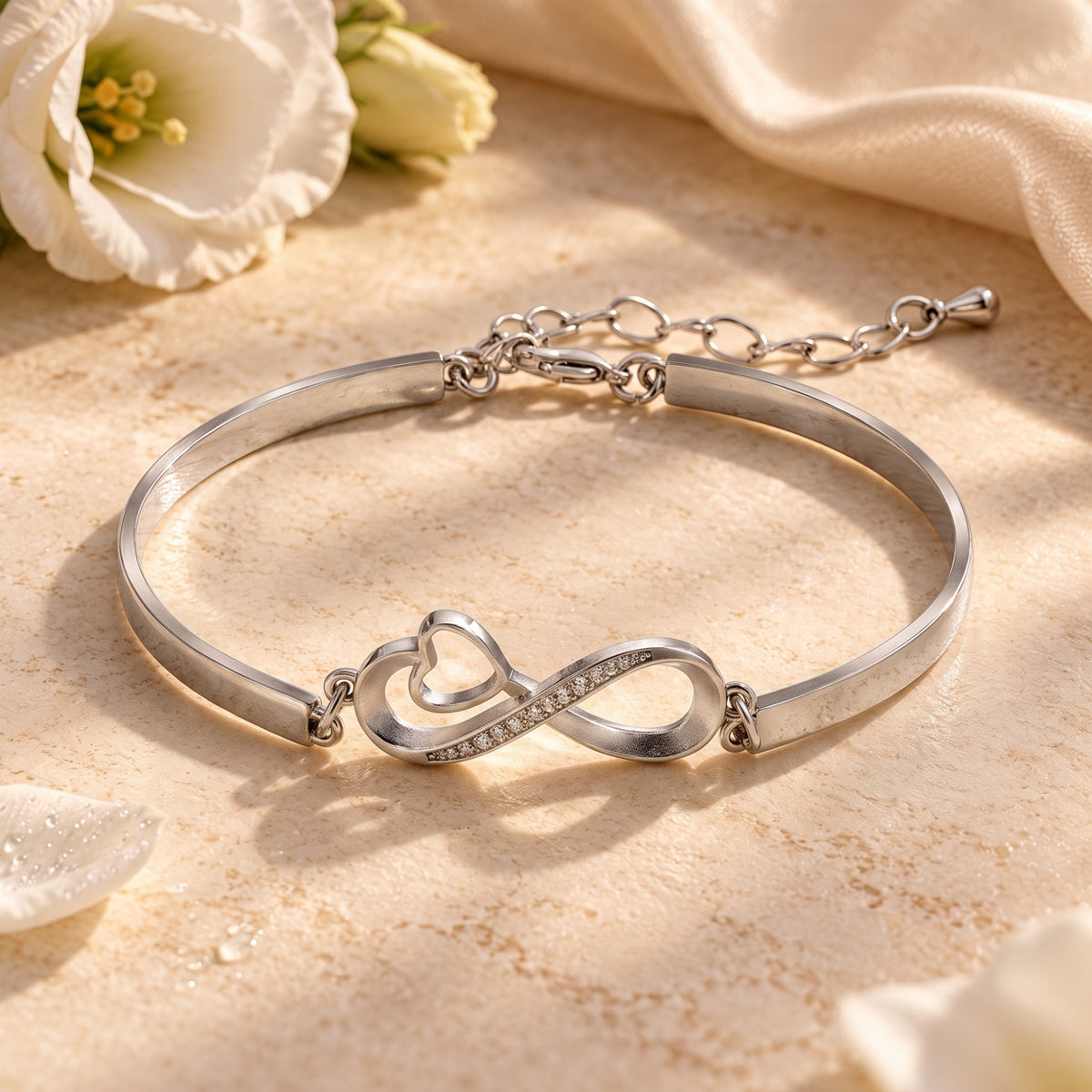 The Infinity Heart Bangle Bracelet
