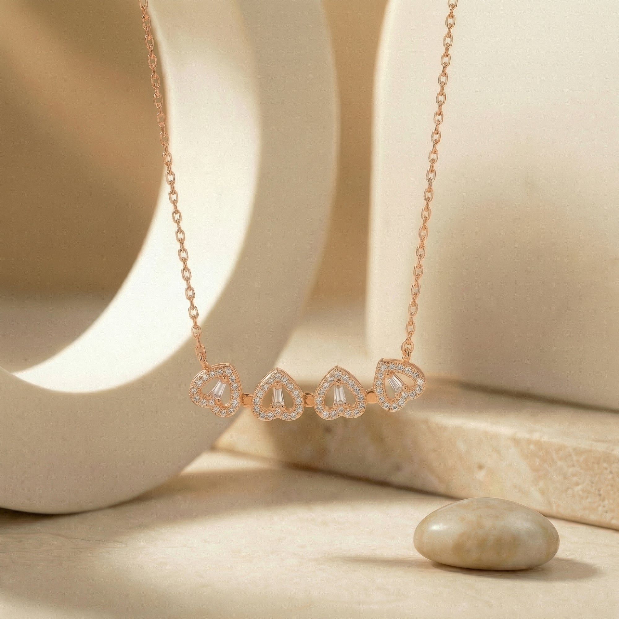 The 'Everlasting Hearts' Clover Necklace