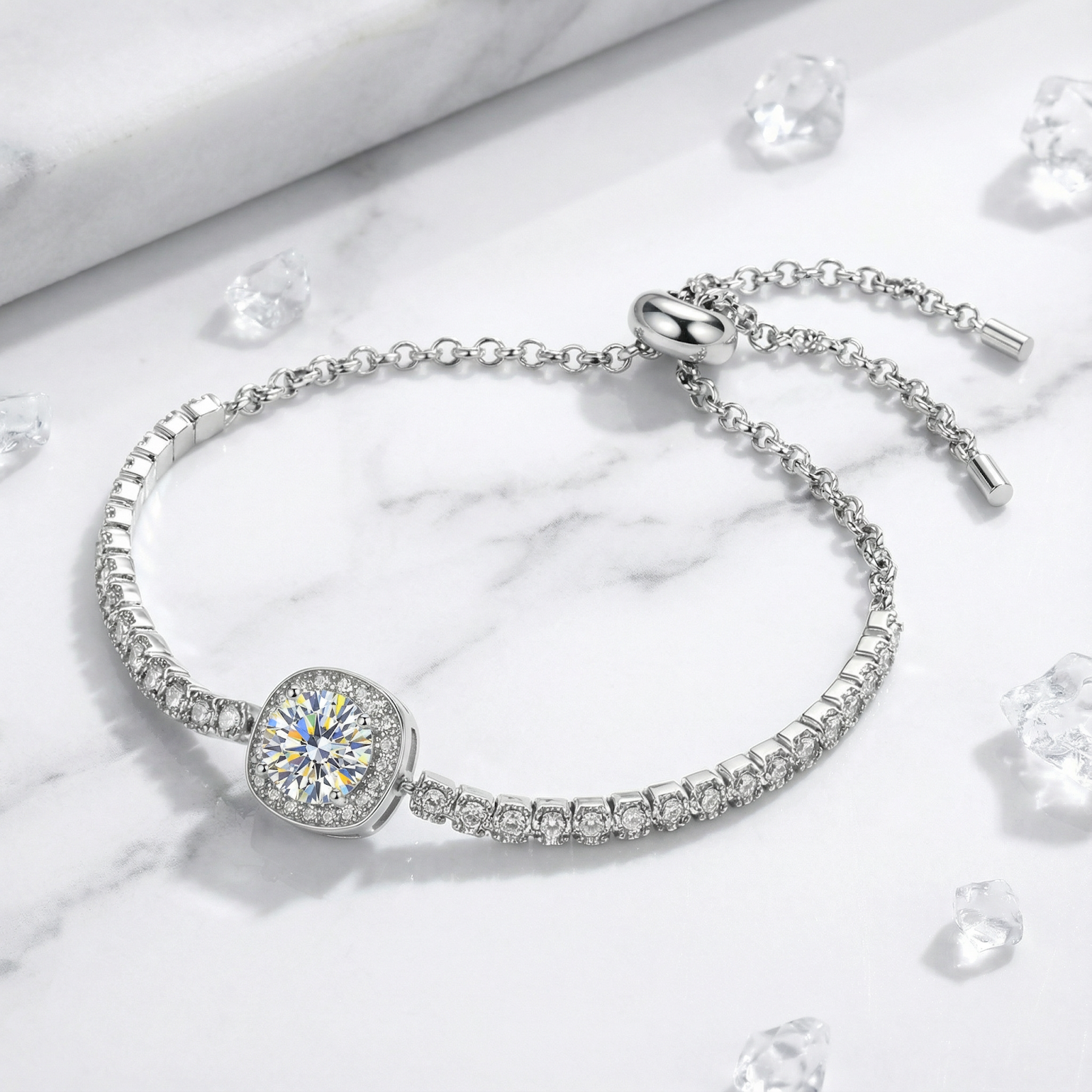 The Isaraea Halo Bracelet - S925 Sterling Silver