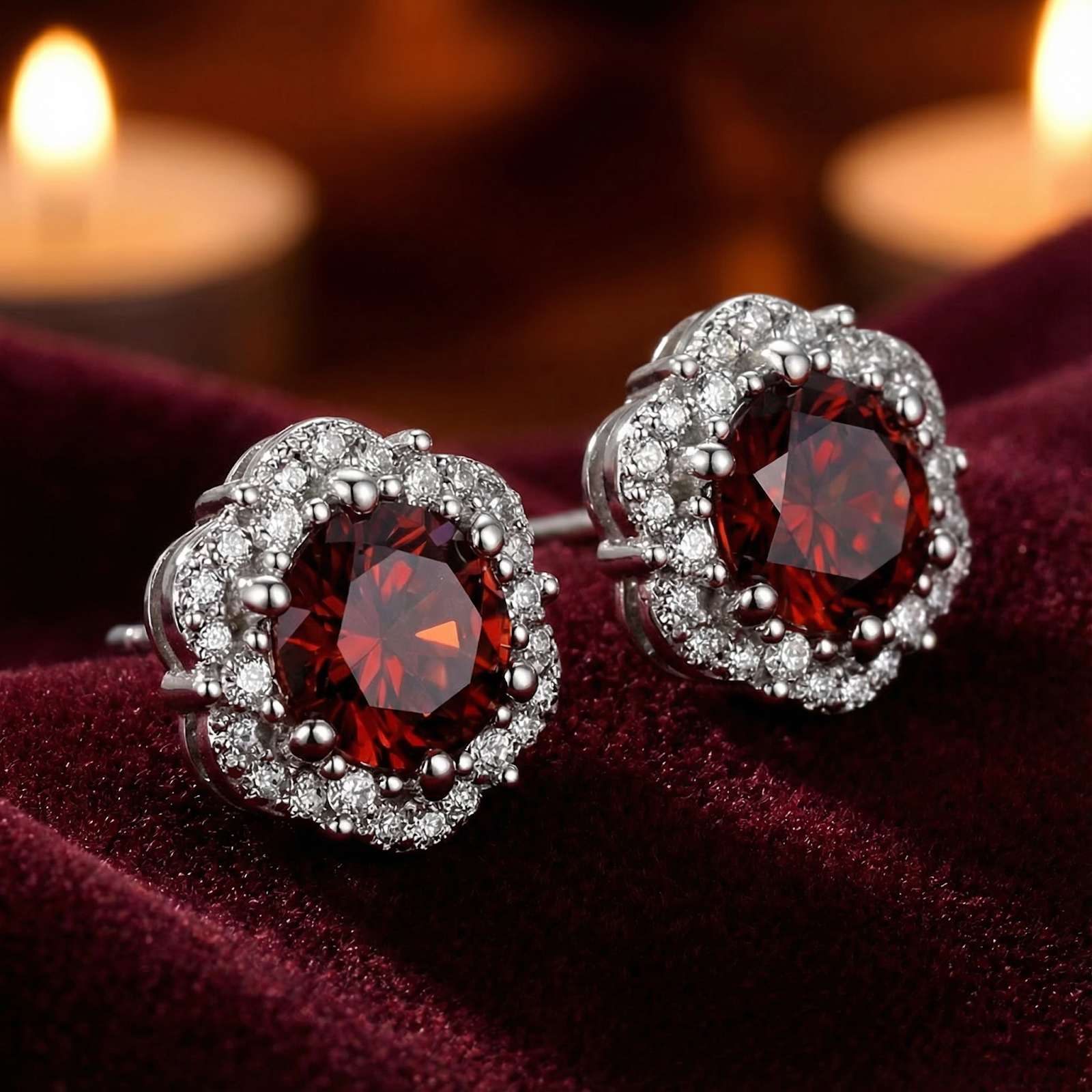 The Vespera Halo Studs - S925 Sterling Silver