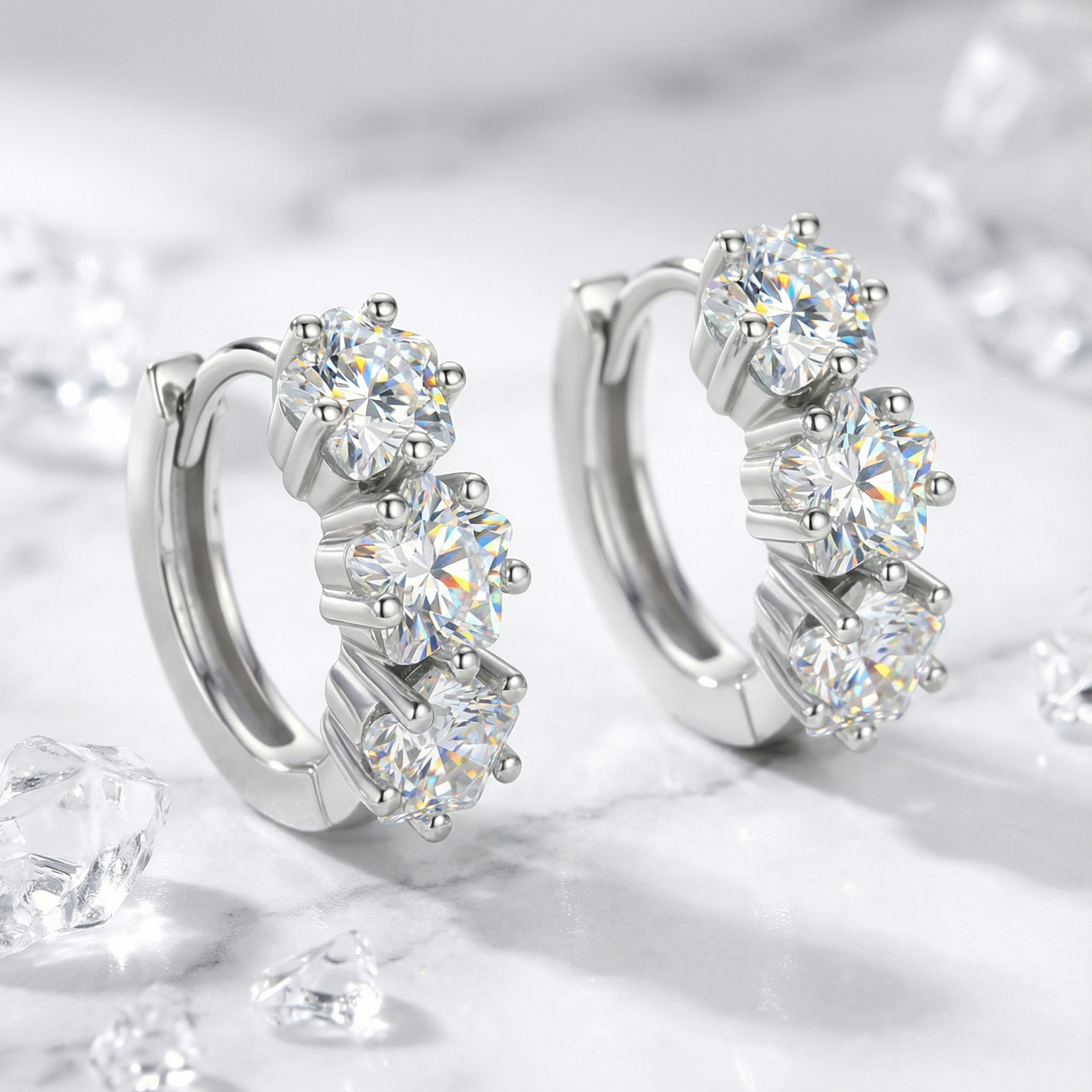 The Calyssa Trio Huggies - S925 Sterling Silver
