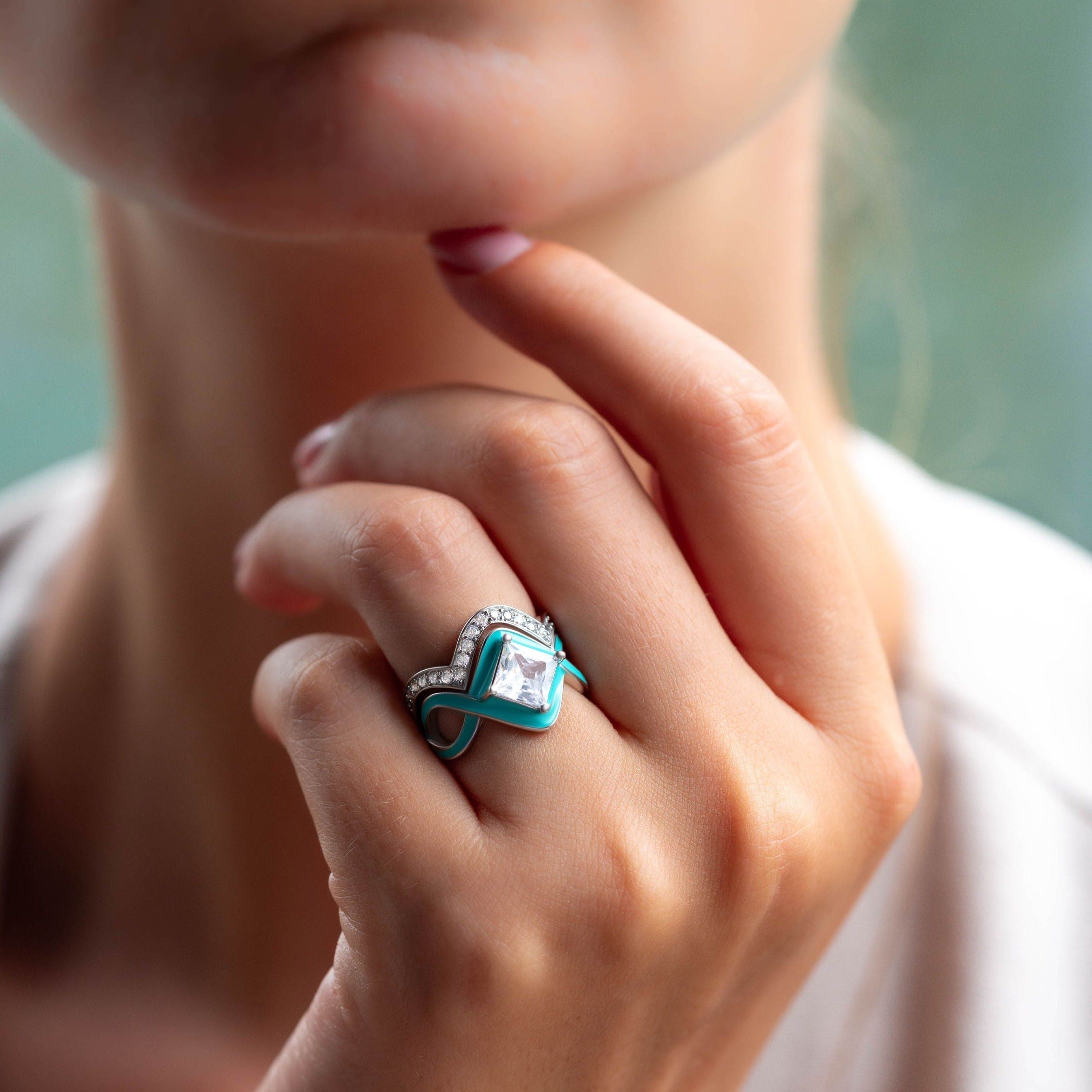 The Ocean Wave: 2-Piece Set Ring - S925 Sterling Silver