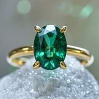 The Dariana oval moissanite solitaire ring in solid gold.