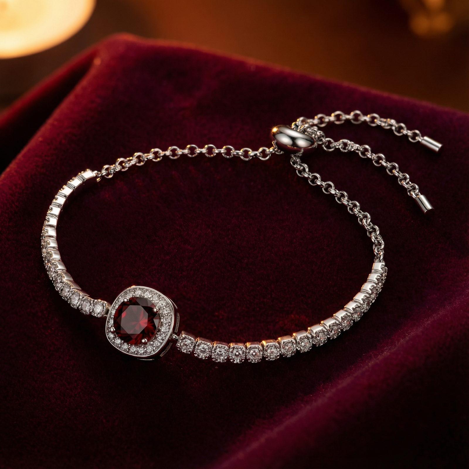 The Thara Halo Bracelet - S925 Sterling Silver