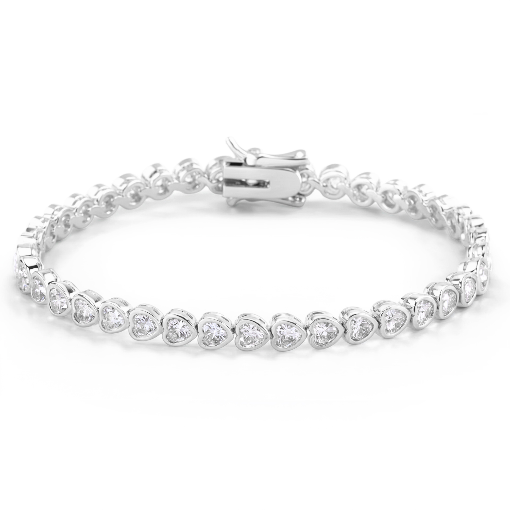 Gold Tennis Heart Bracelet