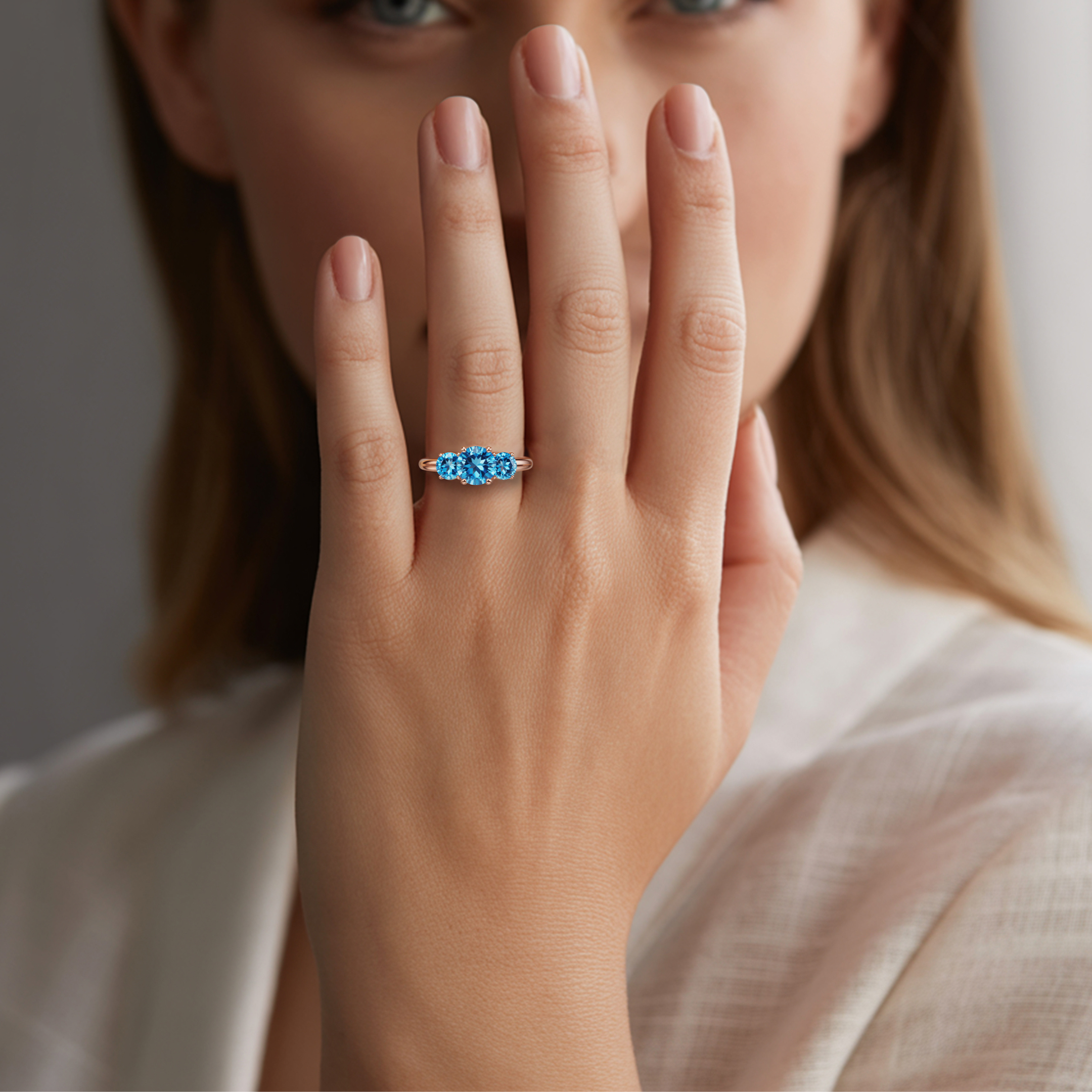 The Bethany - Three Stone Moissanite Ring