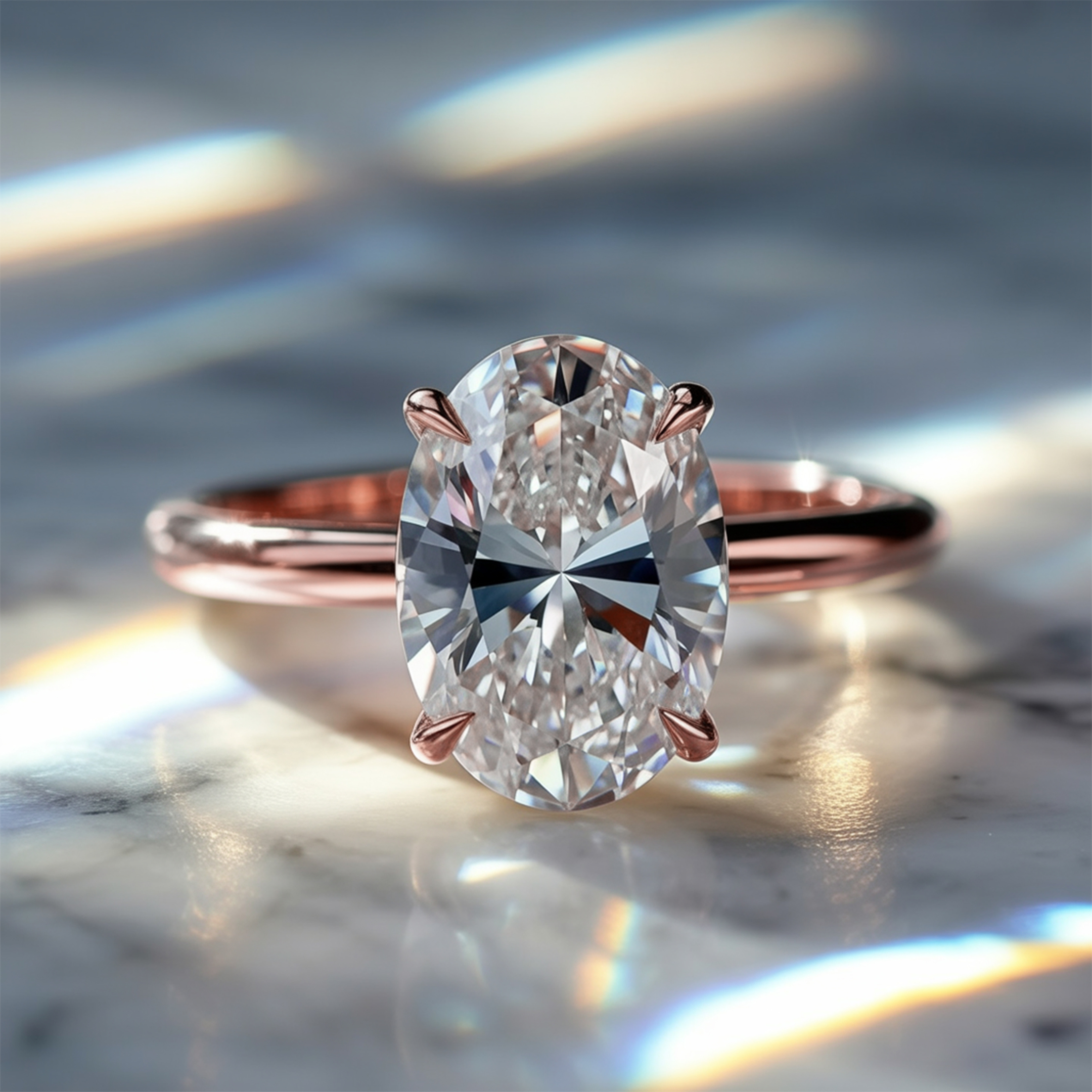 The Opaline - Solitaire Moissanite Ring