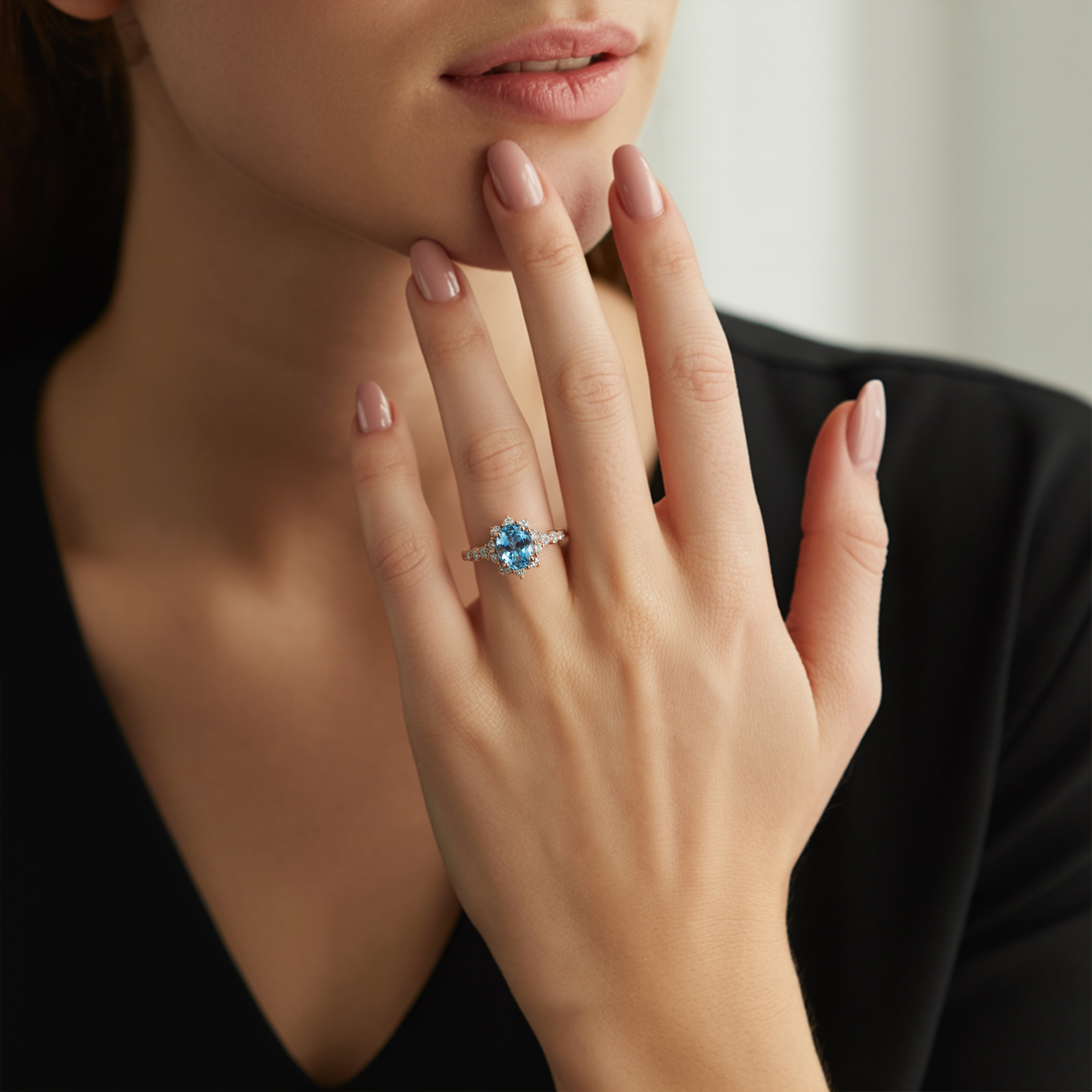 The Caterina Oval Cut Moissanite Ring