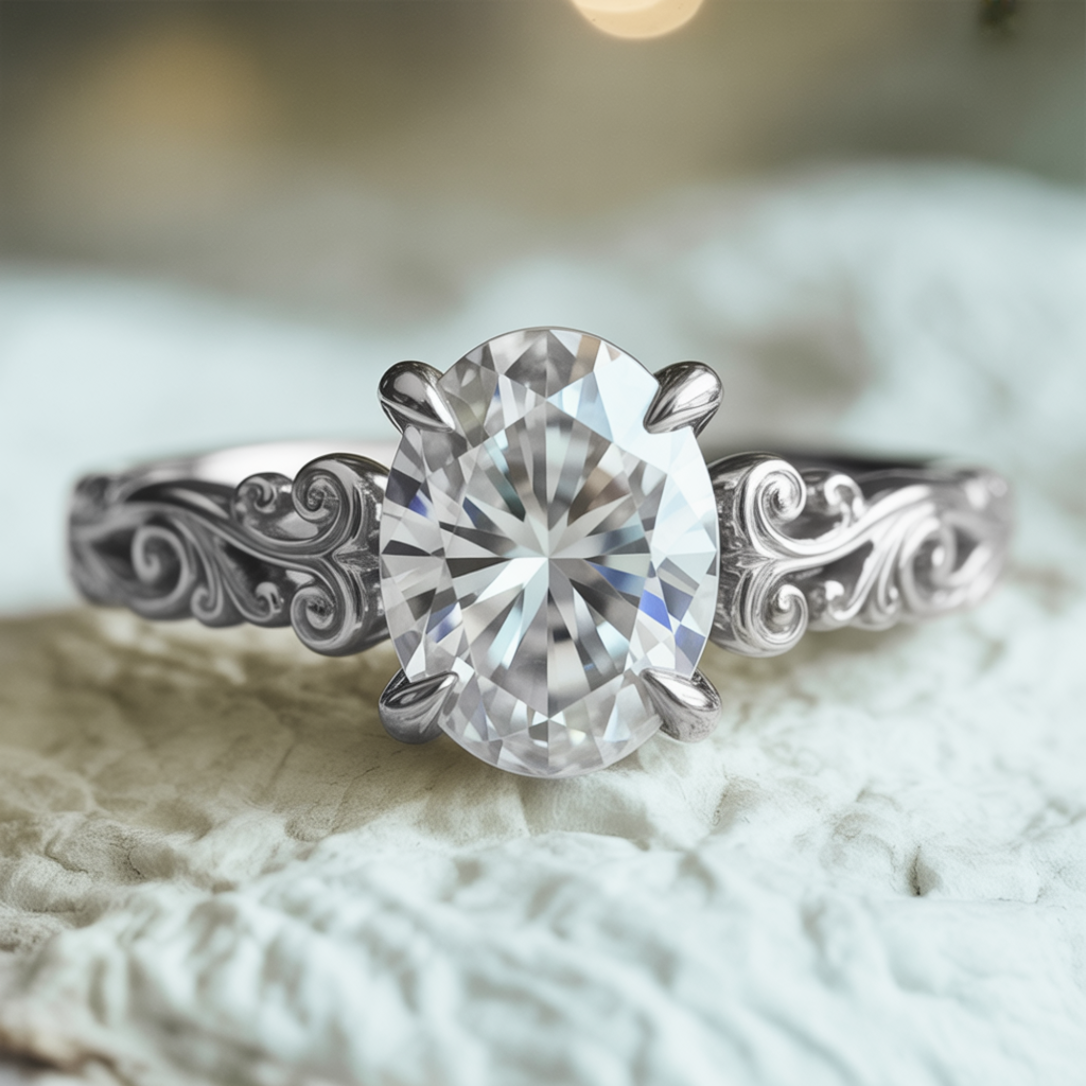 Der Celestine - Vintage Moissanit Ring