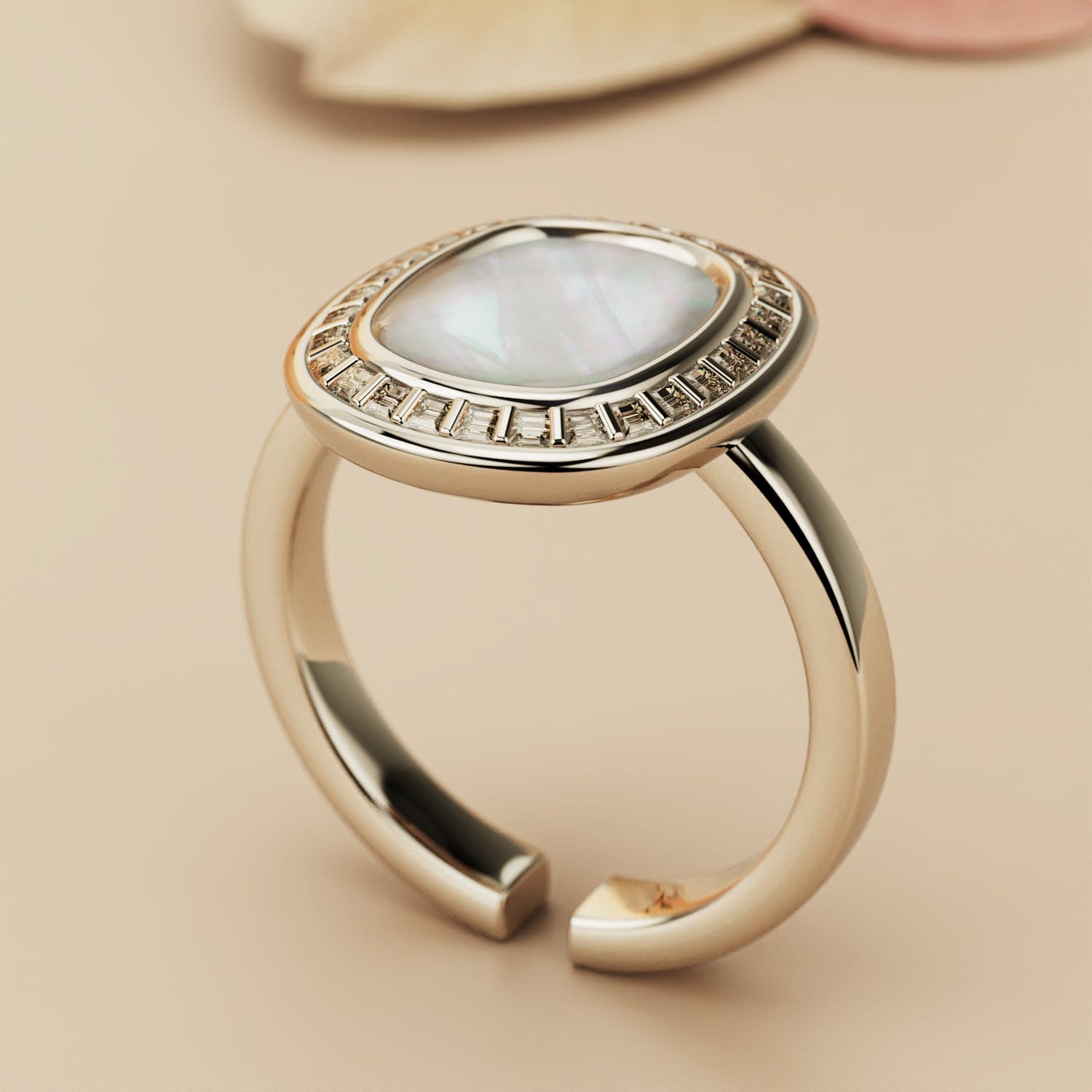 Pearlescent Dream: Mother of Pearl Ring - S925 Sterling Silver