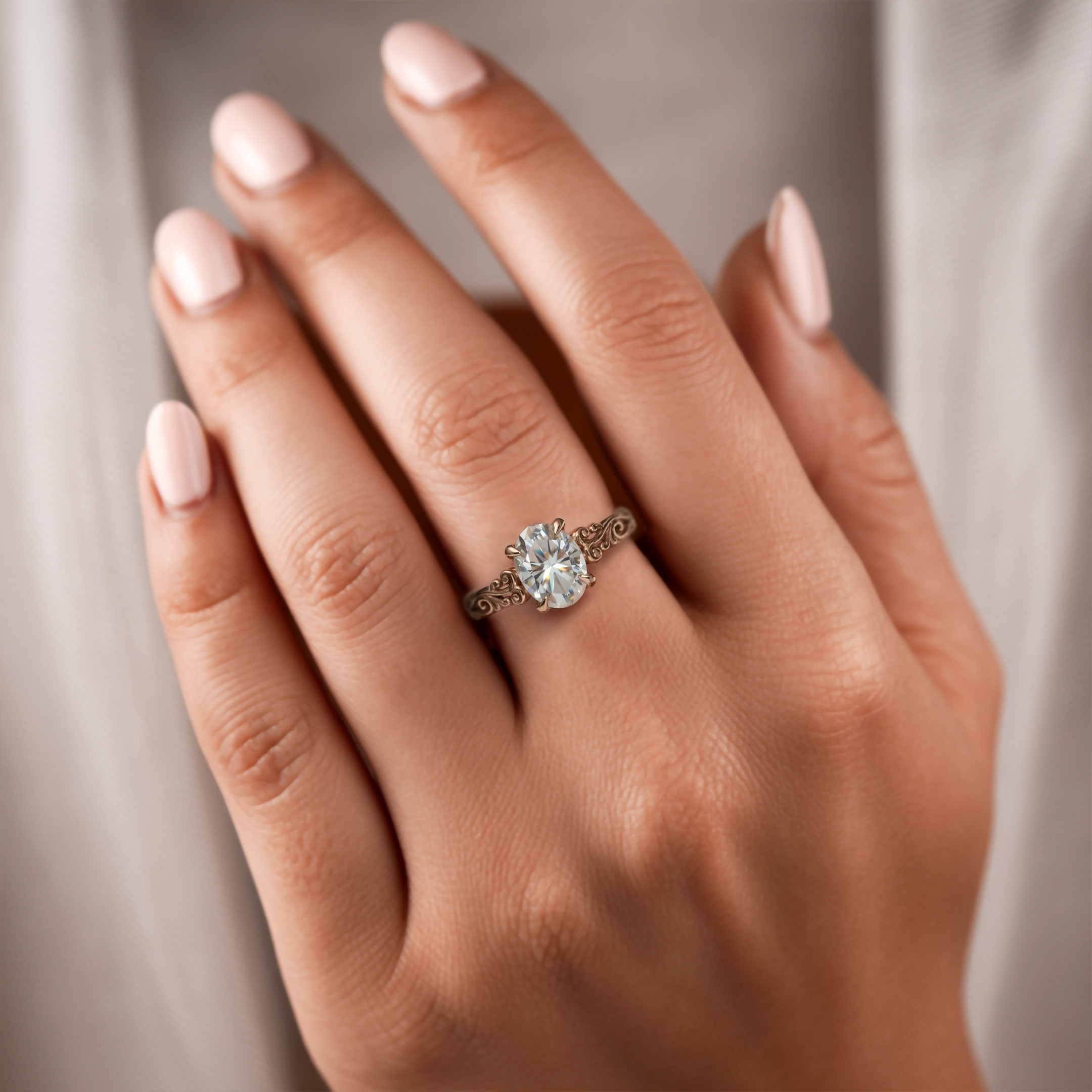 Der Celestine - Vintage Moissanit Ring