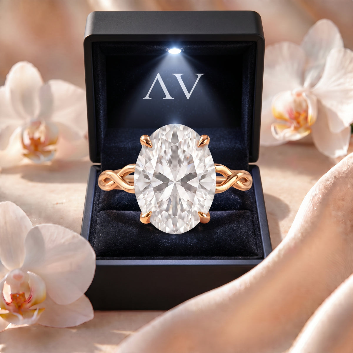 AI0009-OVA-4.5CT-TWIST-SOLIT - Premium LED Gift Box Presentation