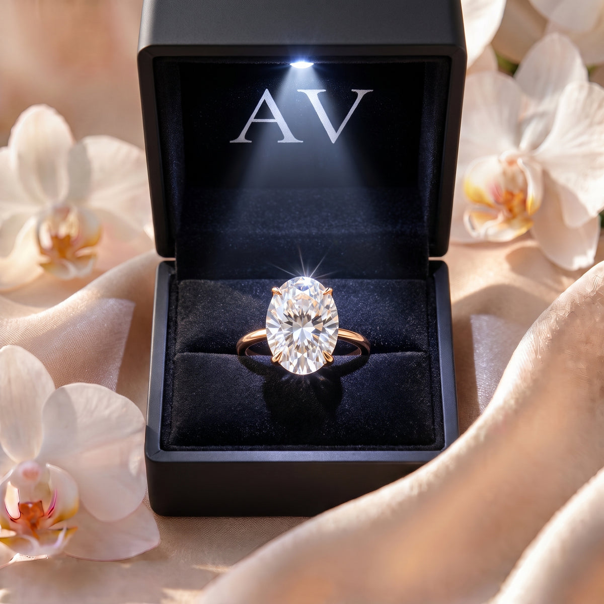 AI0009-OVA-5CT-PLAIN-SOLIT - Premium LED Gift Box Presentation
