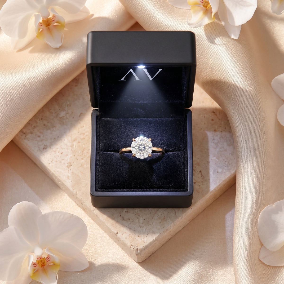 AI0009-ROU-2CT-PLAIN-SOLIT - Premium LED Gift Box Presentation