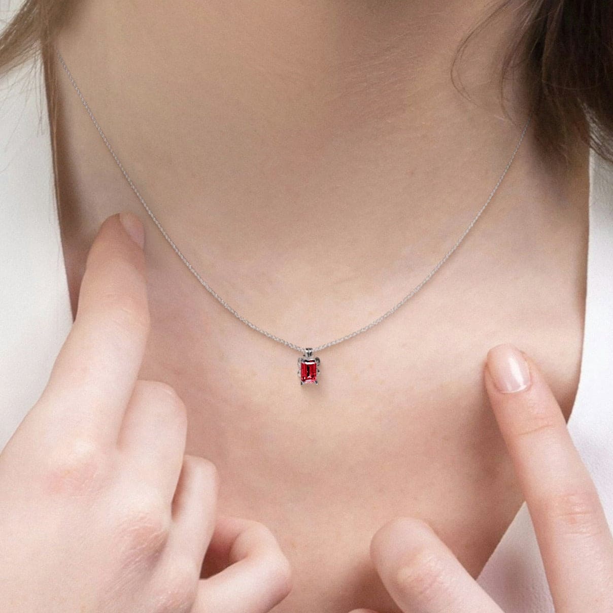January Garnet Birthstone Necklace - S925 Sterling Silver