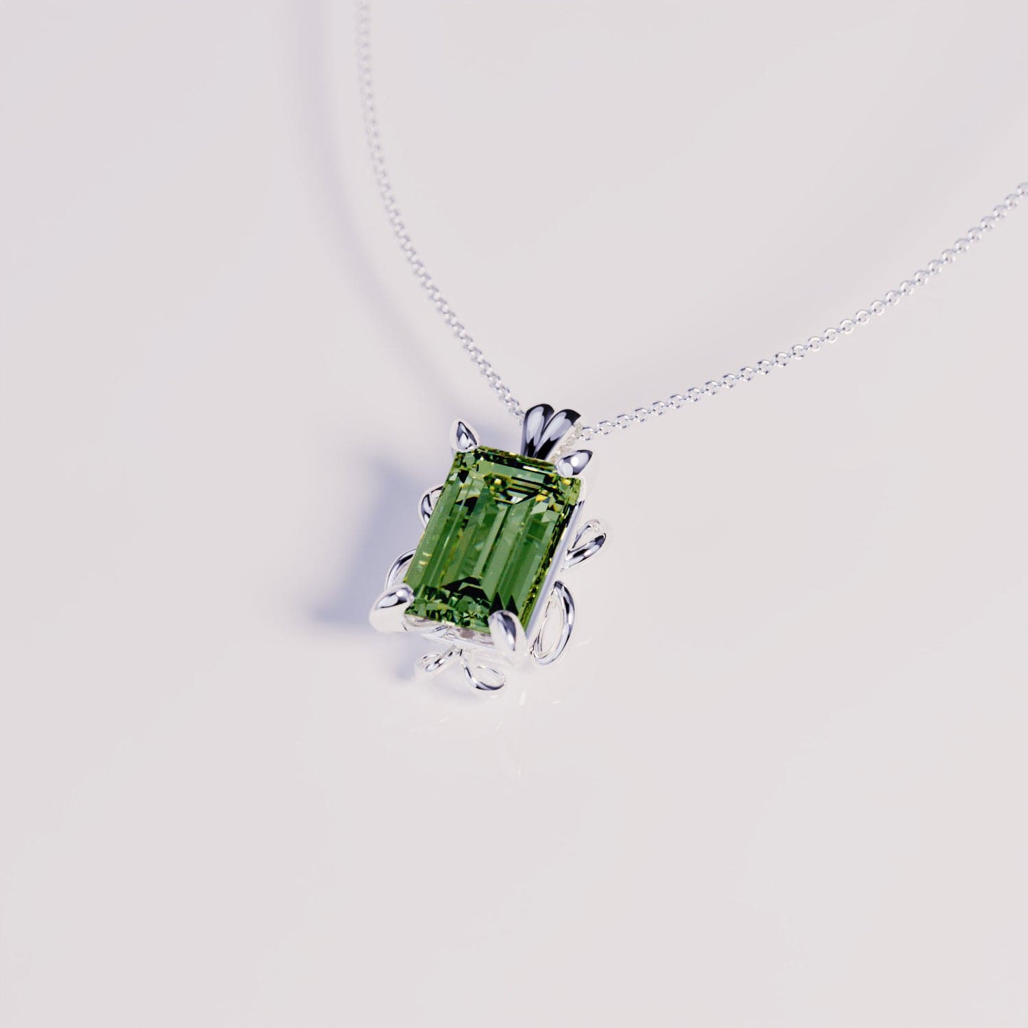 August Peridot Birthstone Necklace - S925 Sterling Silver