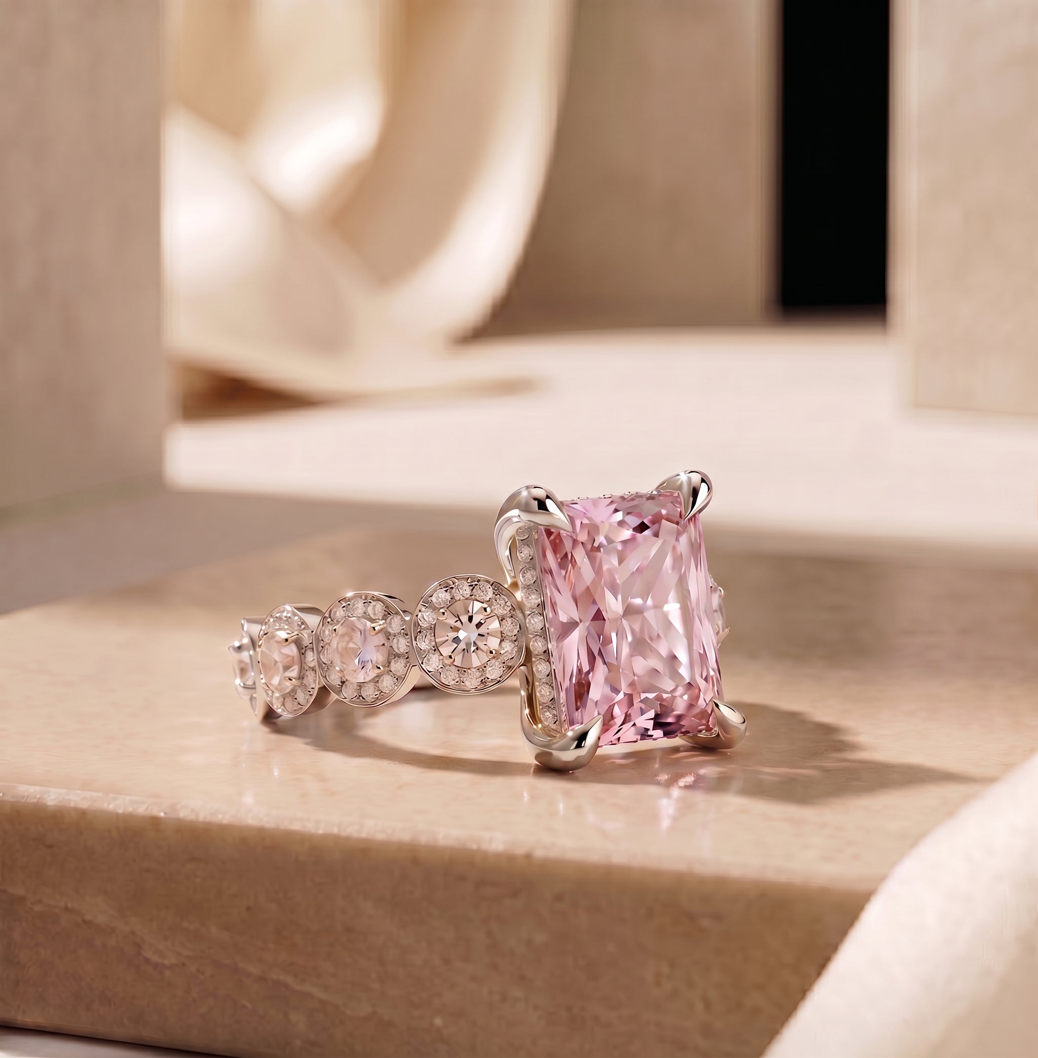 The Regalia - 4CT Radiant Cut Moissanite Ring
