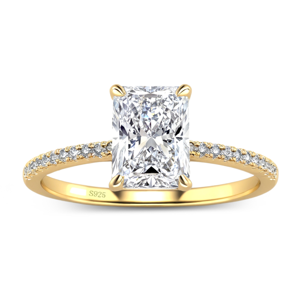 3CT Radiant Cut Moissanite Eternity Ring