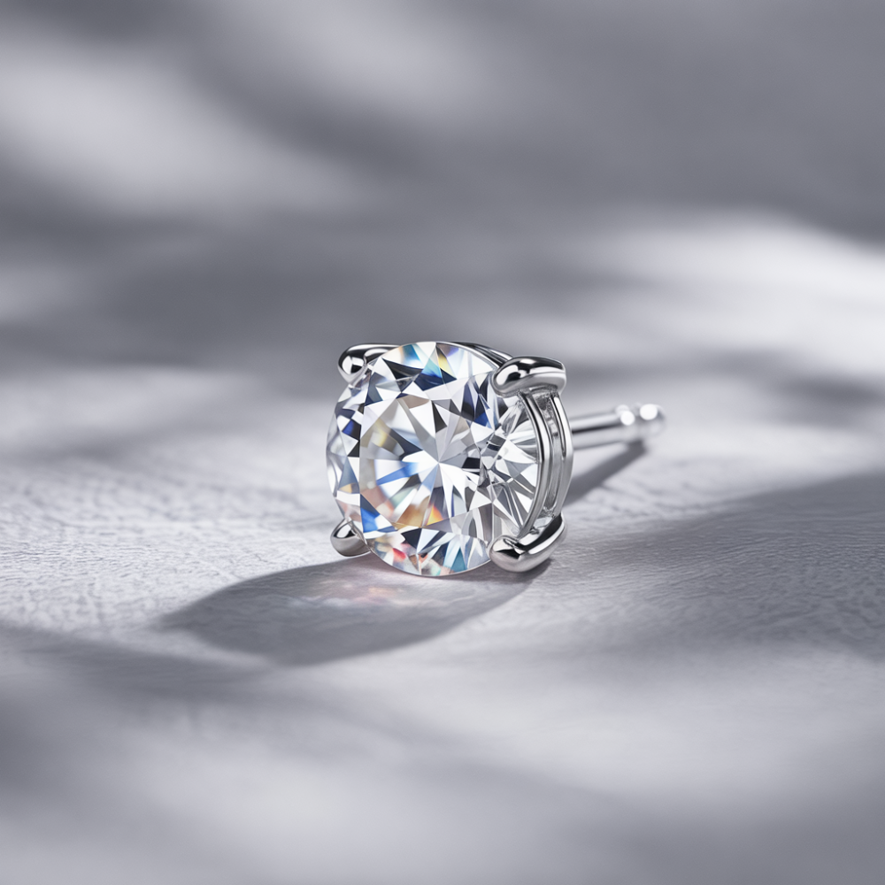 To My Beautiful Wife | Round Cut Moissanite Earrings | Gift For Her