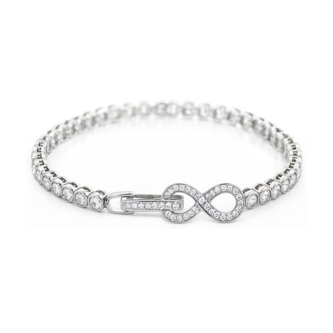 Linked Moissanite Infinity Bracelet