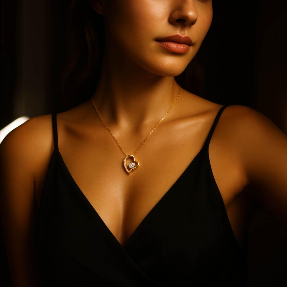 To My Soulmate | Rose Gold Heart Diamond Necklace