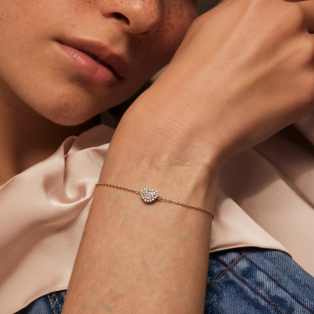 Timeless Diamond Heart Bracelet