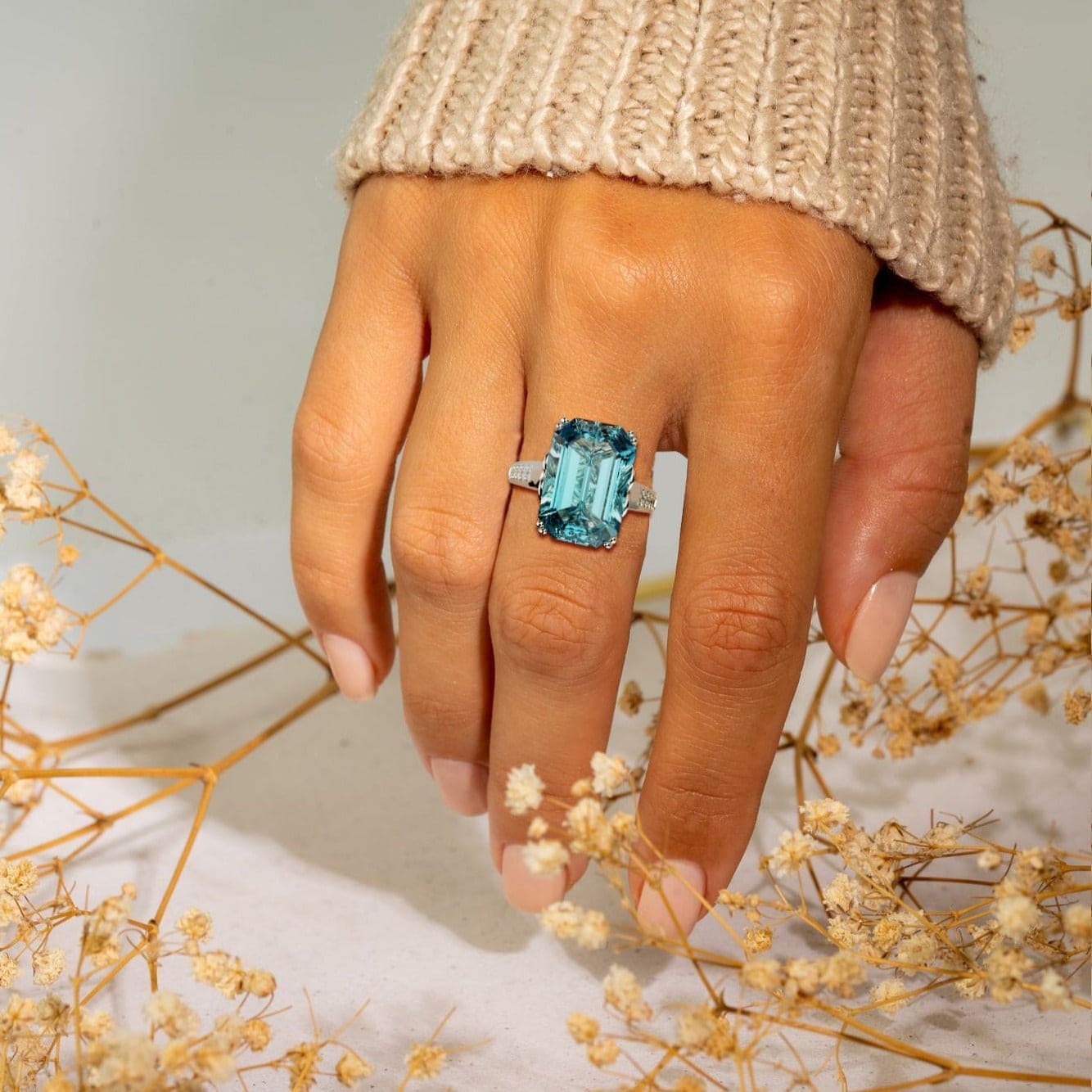 Azure Dream: Sculpted Duo Ring Bundle - S925 Sterling Silver