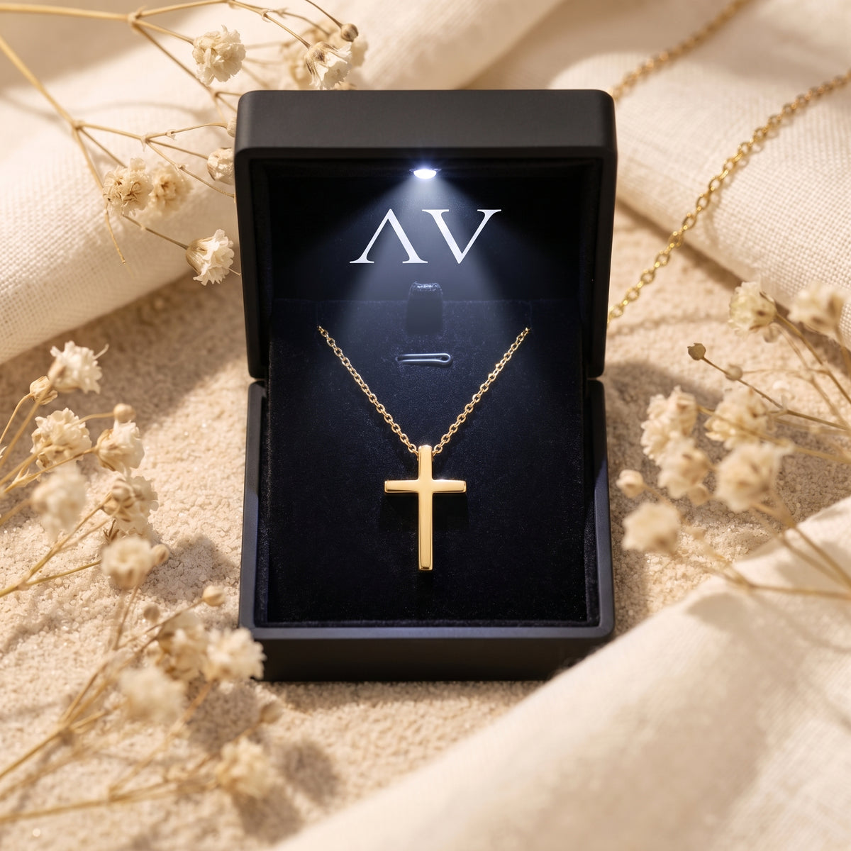 YLQ49540-cross necklace - Premium LED Gift Box Presentation