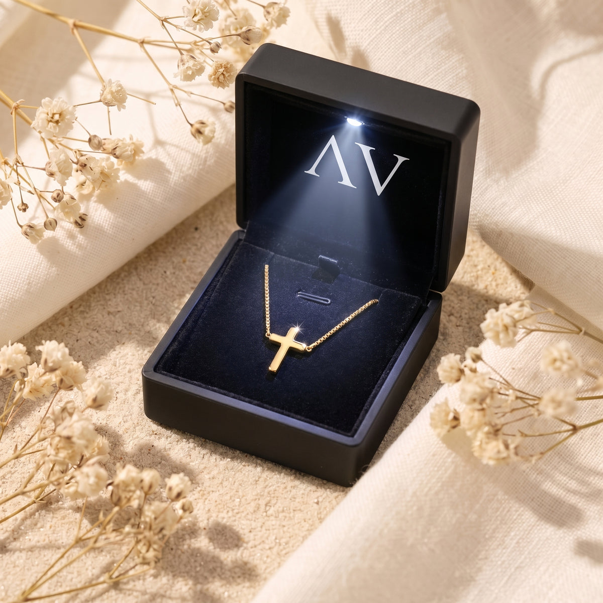 YLQ49541-cross necklace - Premium LED Gift Box Presentation