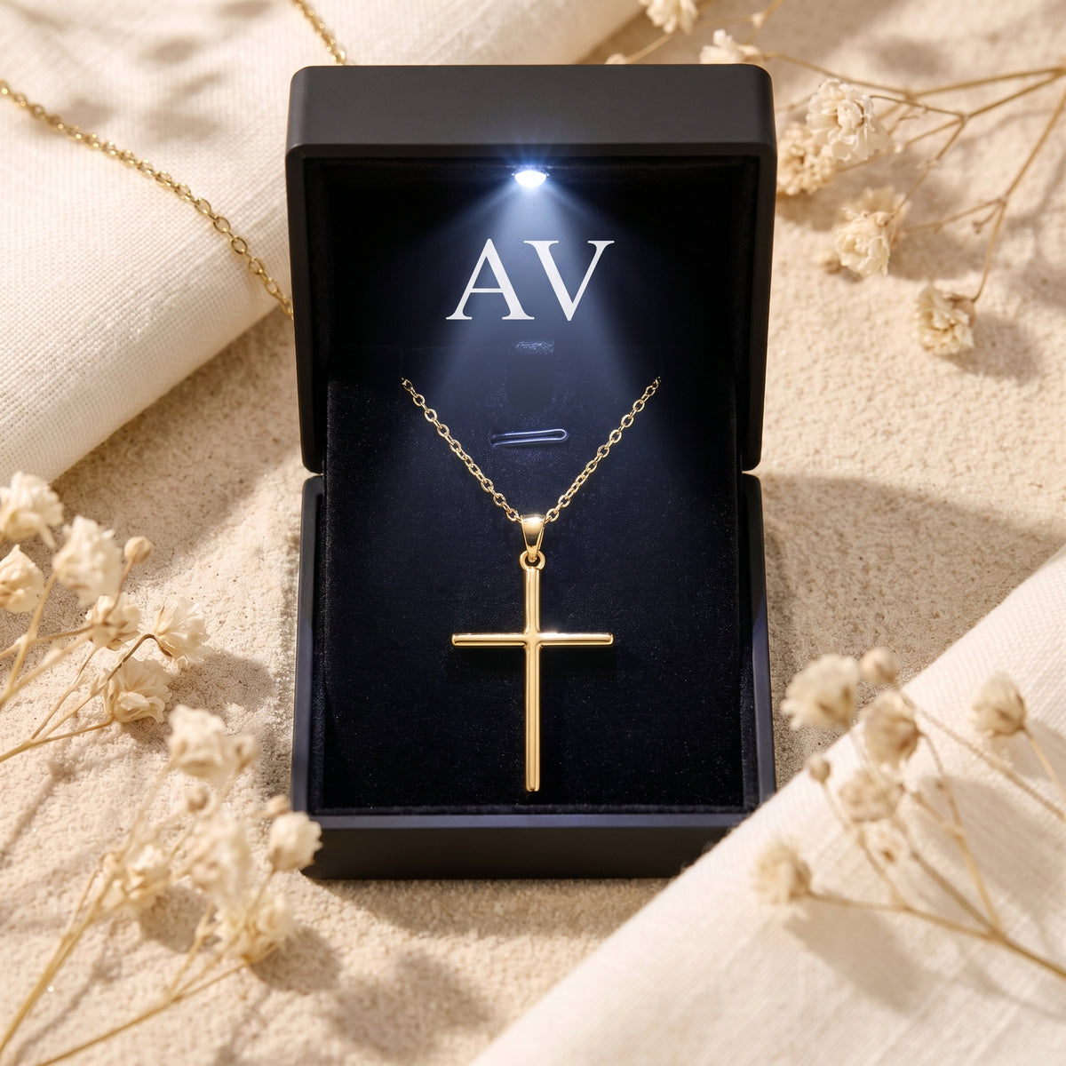 YLQ49563-cross necklace - Premium LED Gift Box Presentation