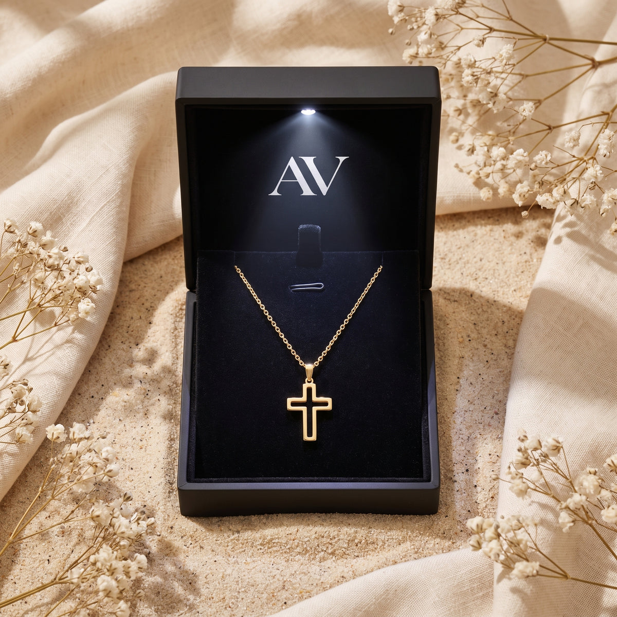 YLQ49565-cross necklace - Premium LED Gift Box Presentation