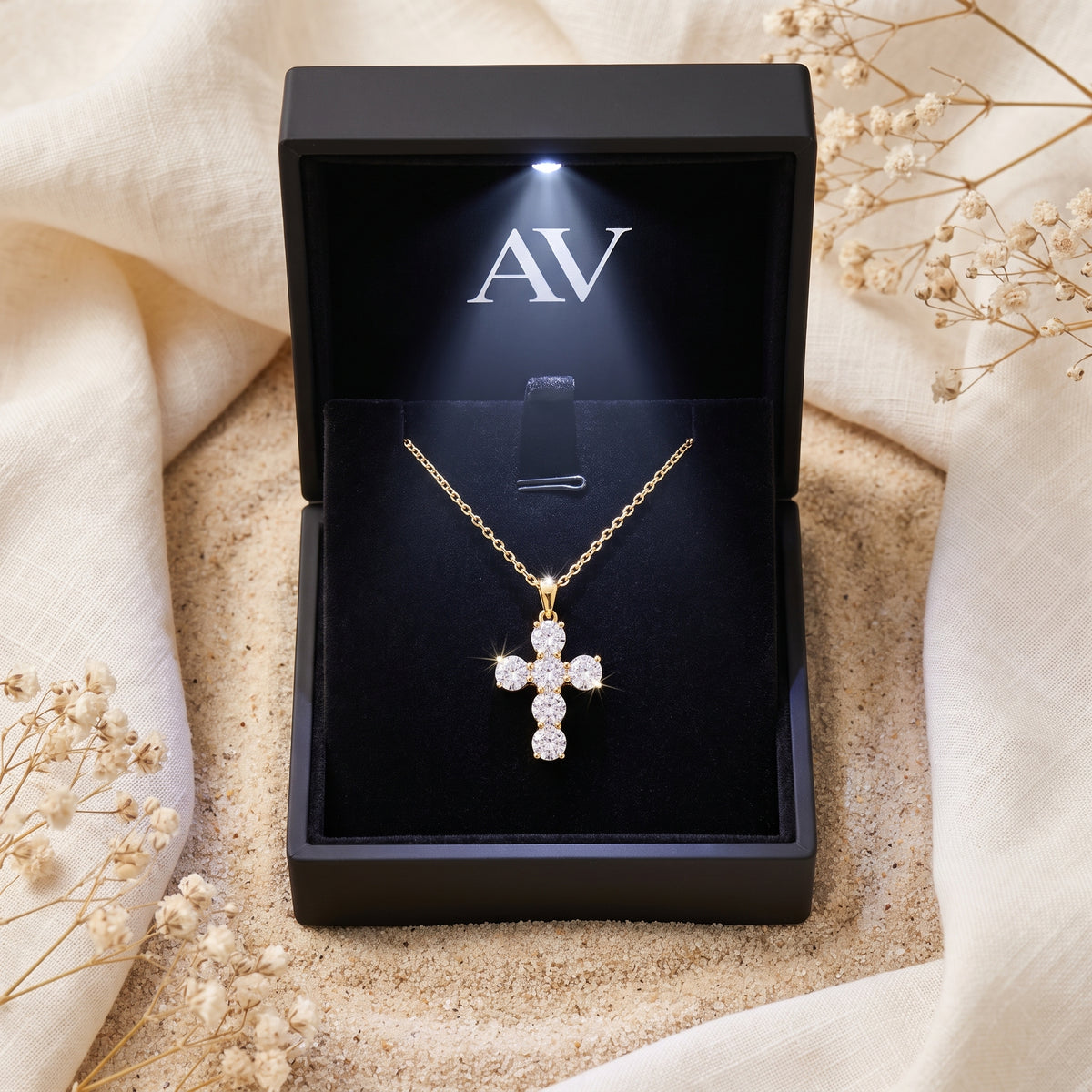 YLQ49568-cross necklace - Premium LED Gift Box Presentation
