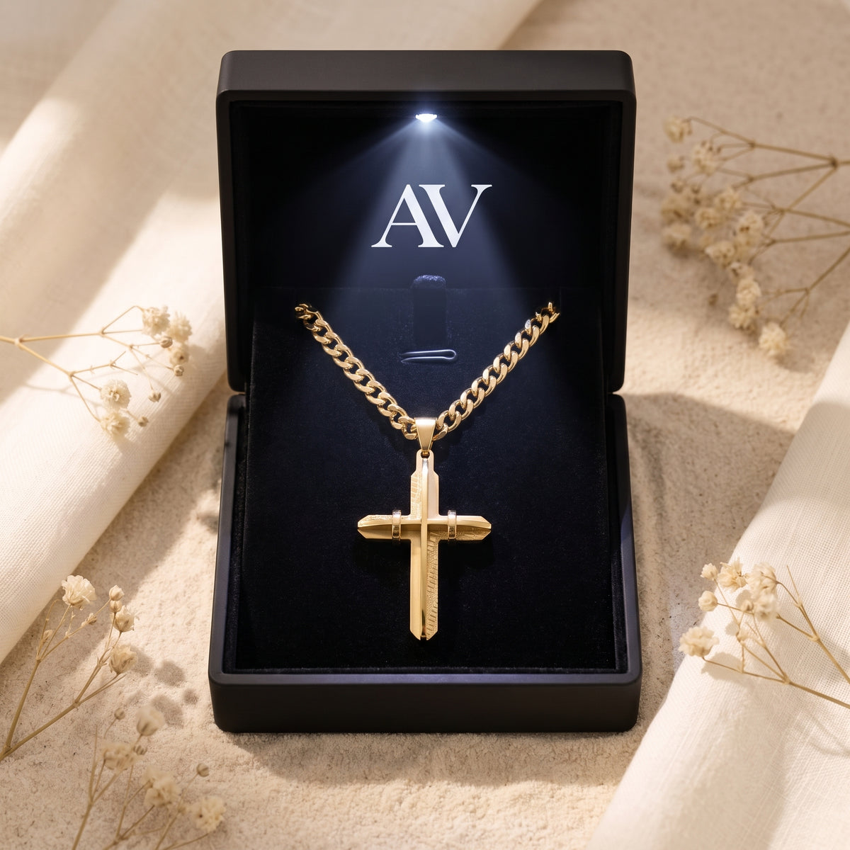 YLQ49660-cross necklace - Premium LED Gift Box Presentation