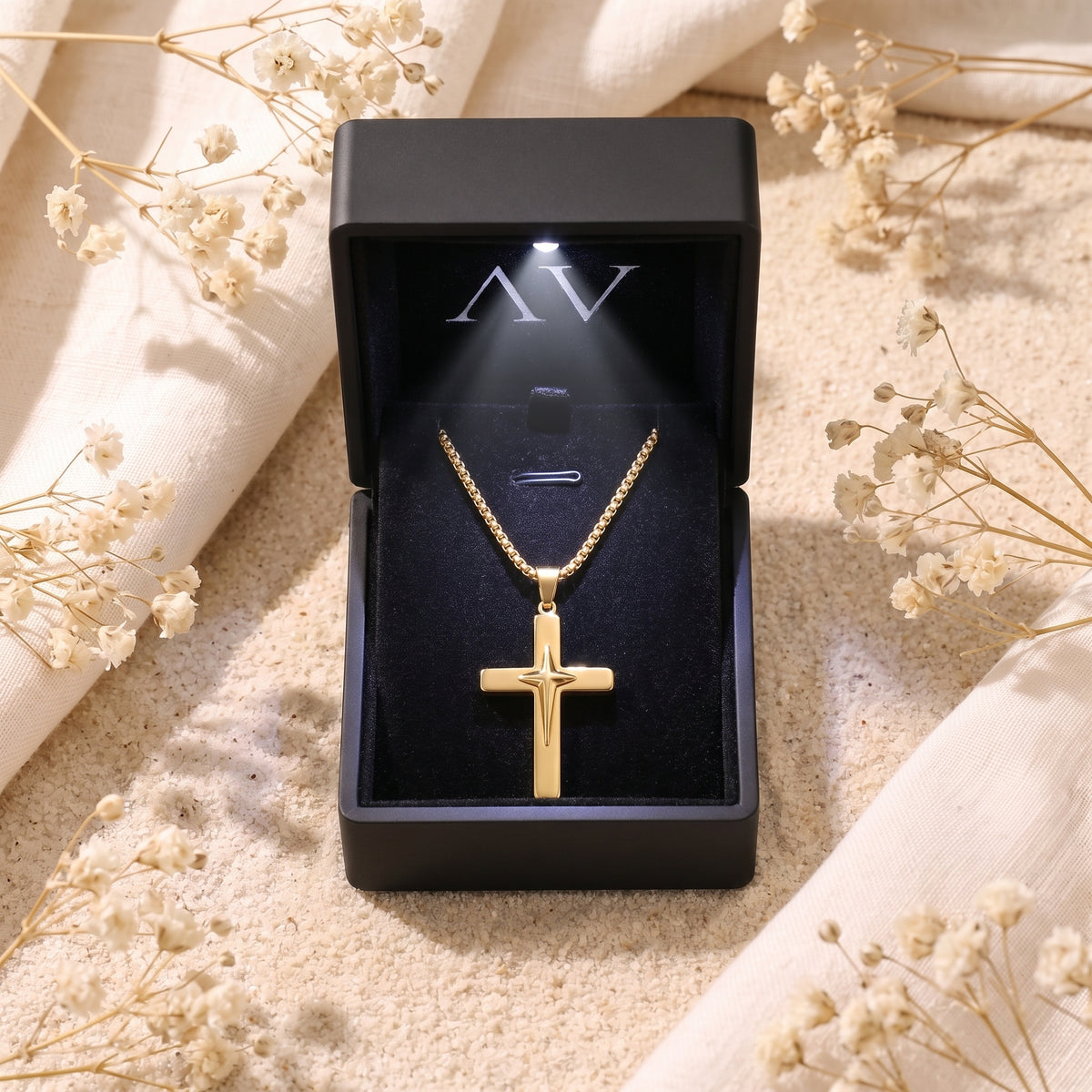 YLQ49678-cross necklace - Premium LED Gift Box Presentation