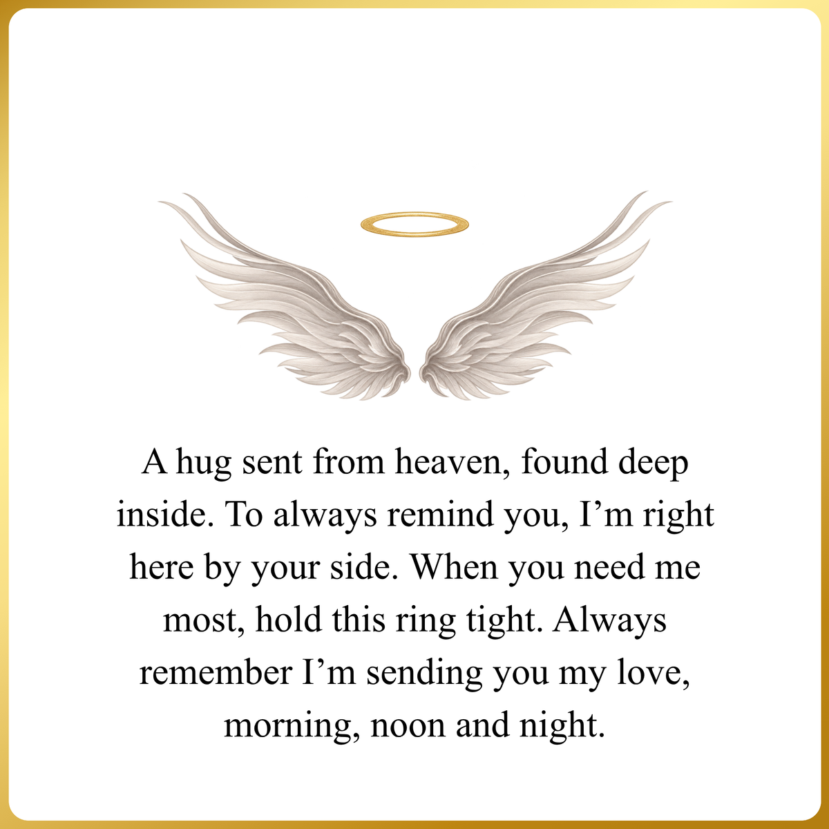 Included Hug From Heaven memorial message card