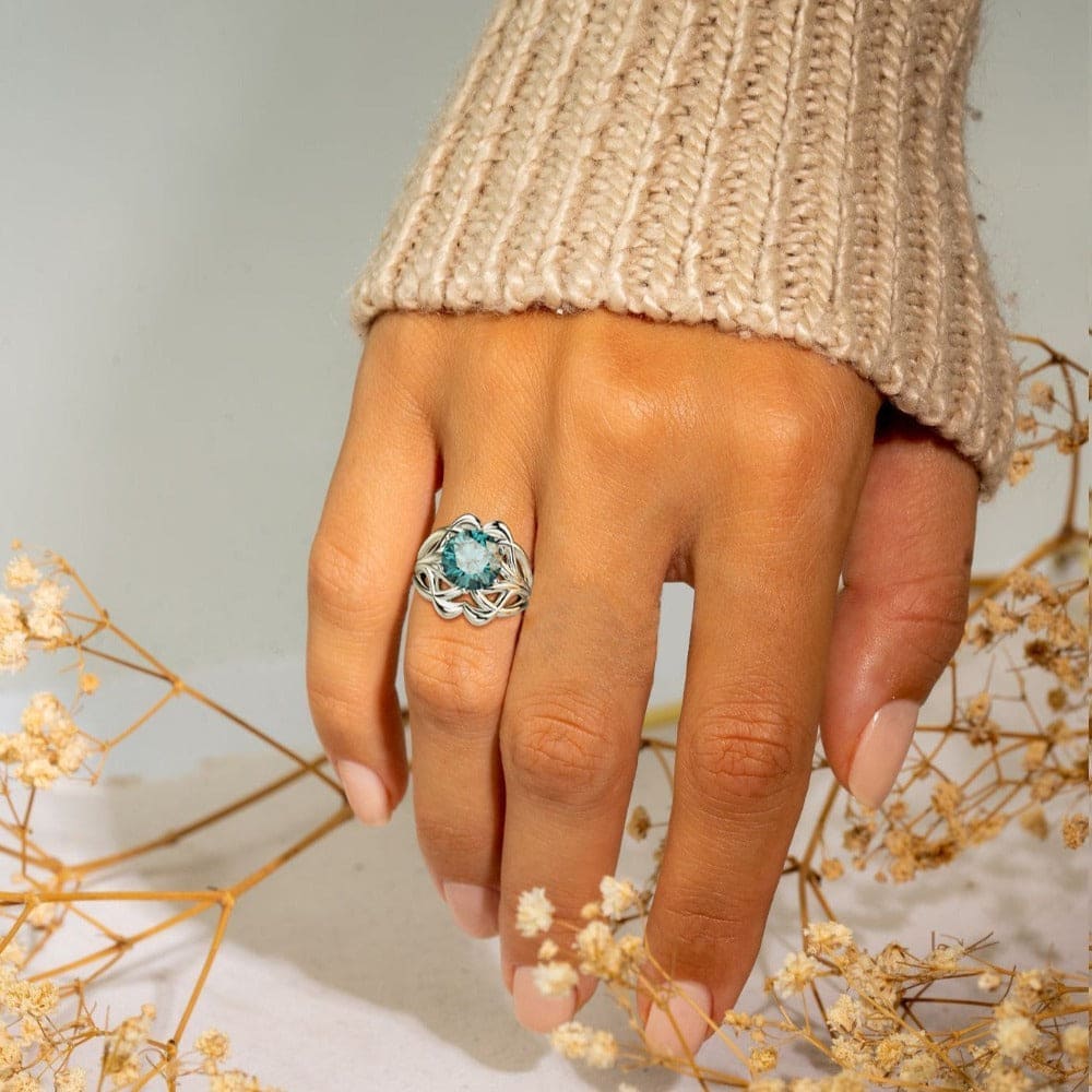 Azure Dream: Sculpted Duo Ring Bundle - S925 Sterling Silver