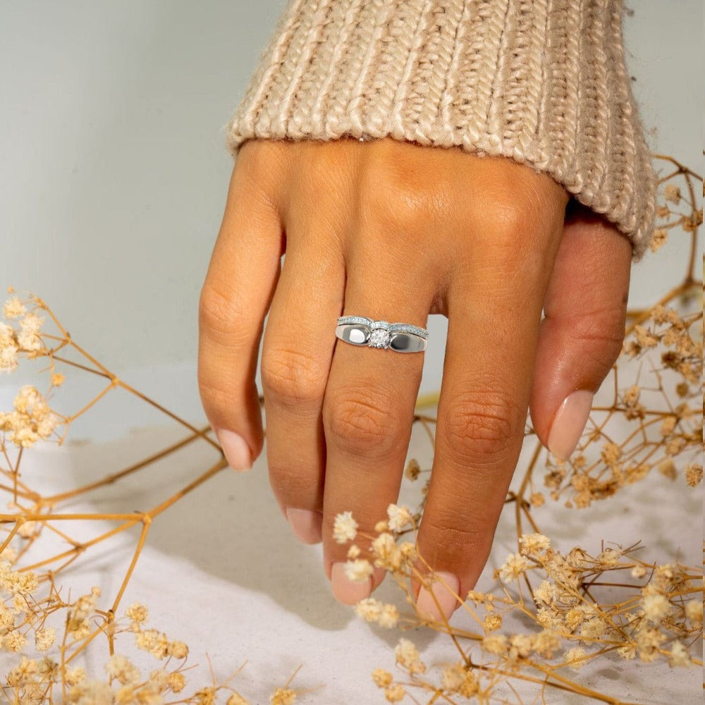 Regal Radiance: Tiara 2-Piece Ring - S925 Sterling Silver