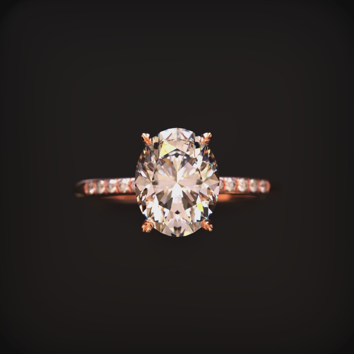 The Opaline oval moissanite ring in solid gold.