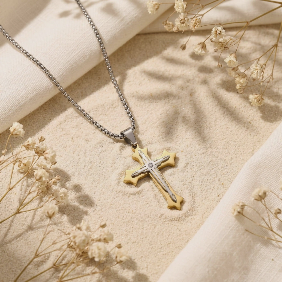YLQ49560-cross necklace rotation video