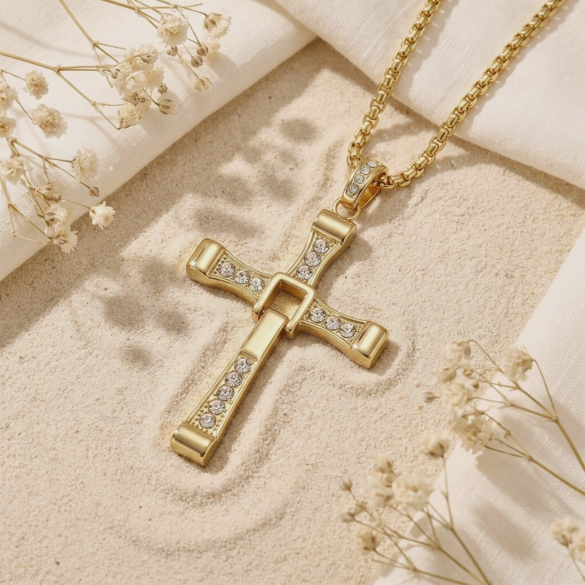 YLQ49672-cross necklace rotation video