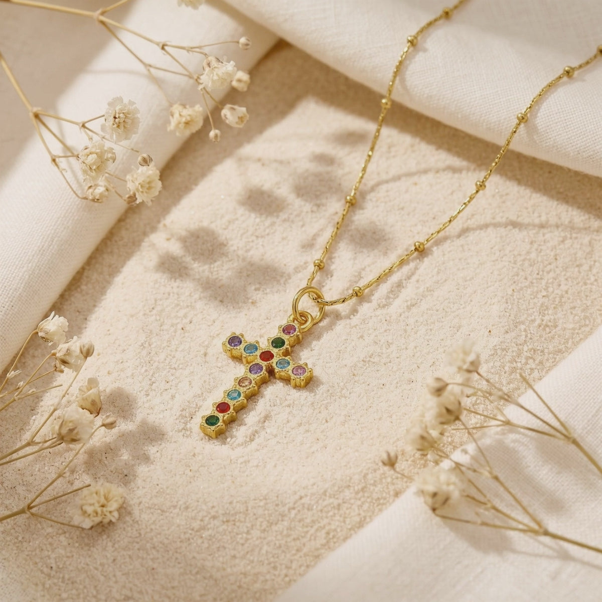 YLQ49595-cross necklace rotation video