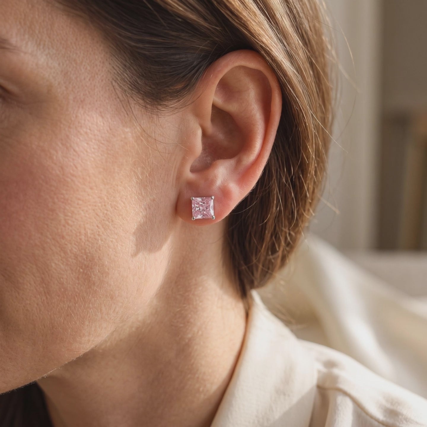 Blush Pink Princess Stud Earrings — Lifestyle video (10 seconds)
