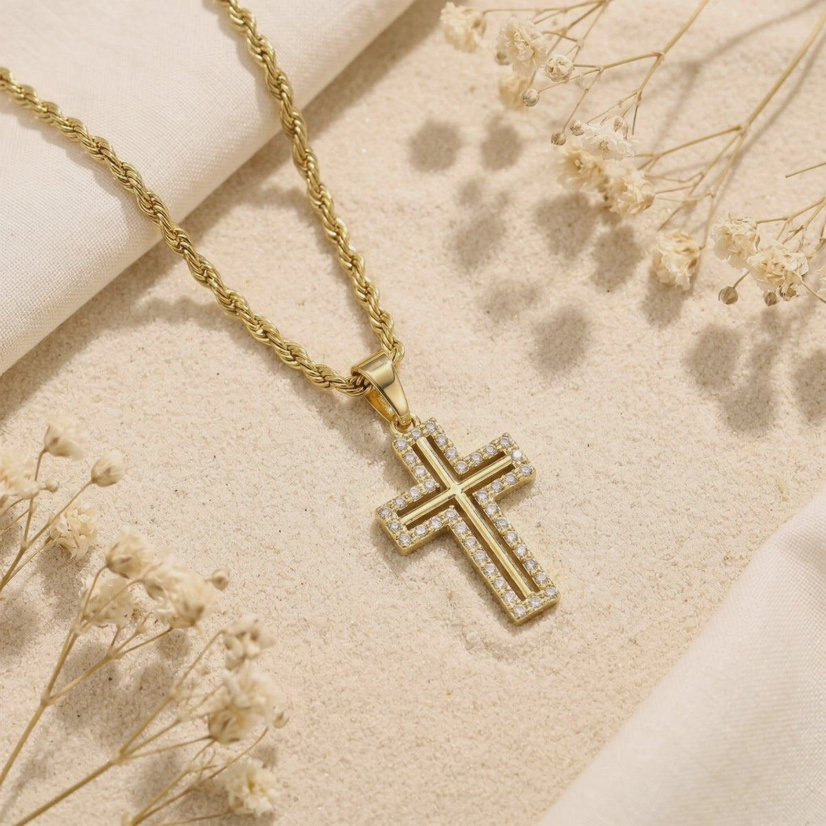 YLQ49552-cross necklace rotation video
