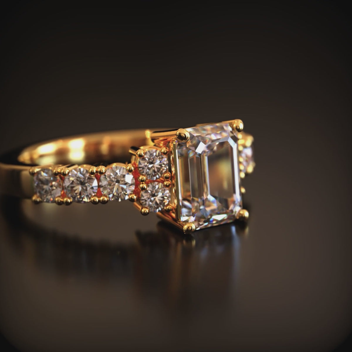 The Adelina Rae ring crafted in solid gold.