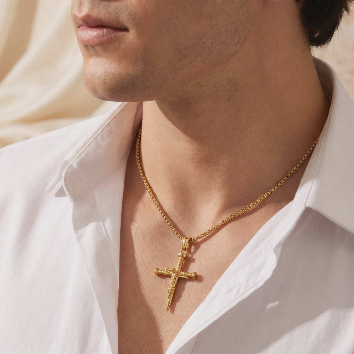 YLQ49697-cross necklace lifestyle video