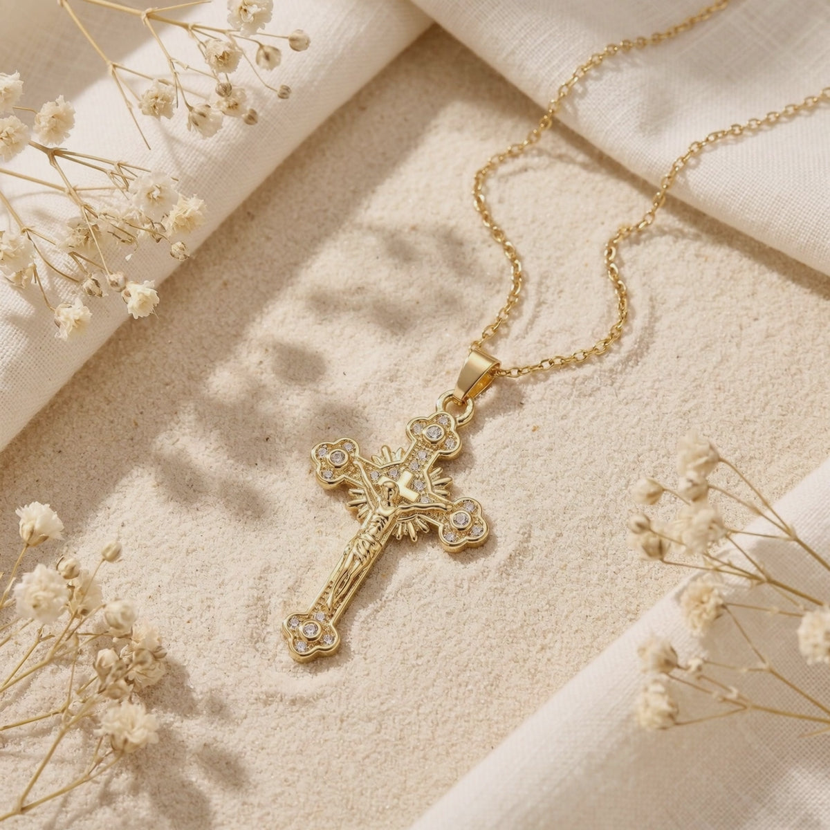 YLQ49555-cross necklace rotation video