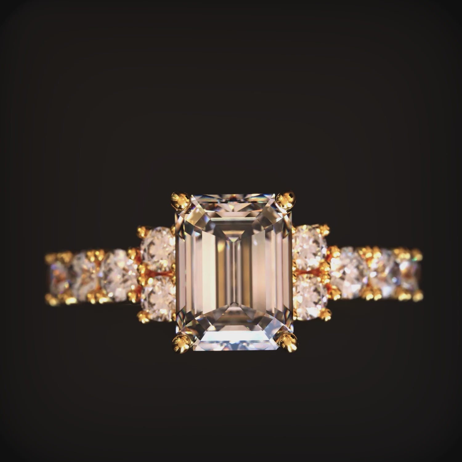 The Adelina Rae ring crafted in solid gold.