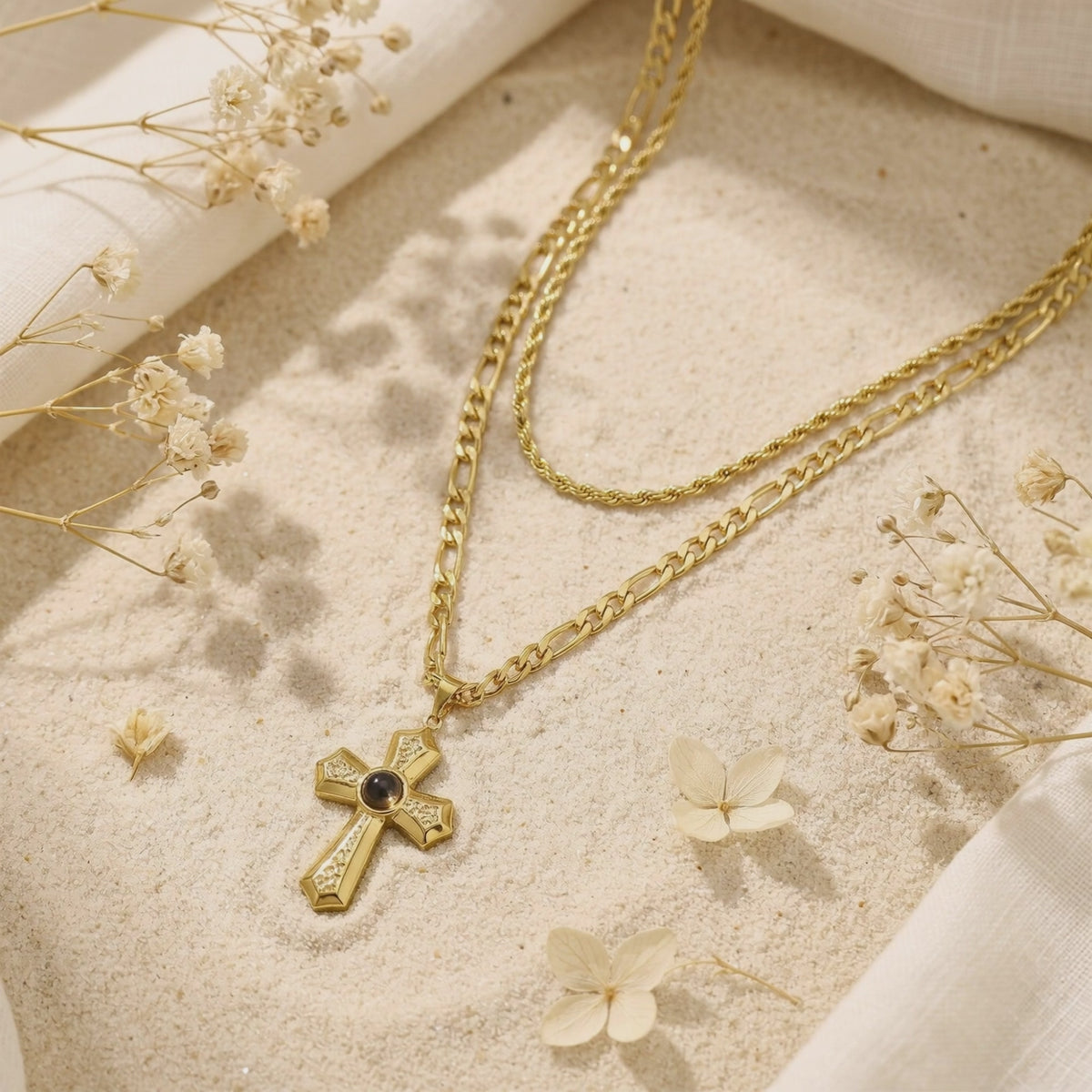 YLQ49586-cross necklace rotation video